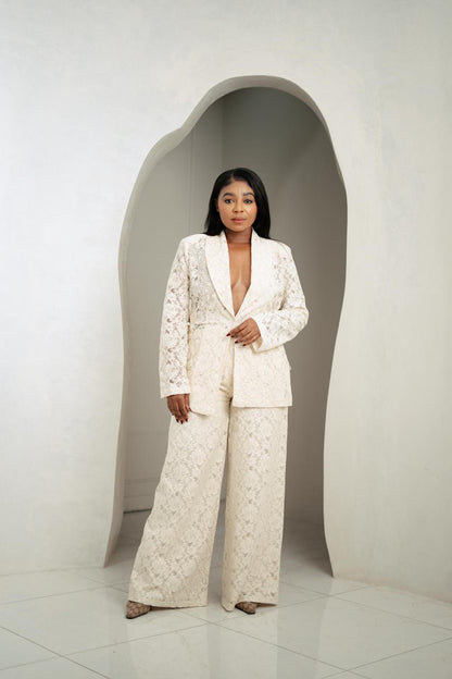 Ivory Lace Power Suit