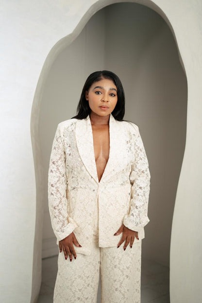 Ivory Lace Power Suit