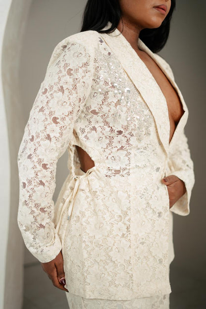 Ivory Lace Blazer