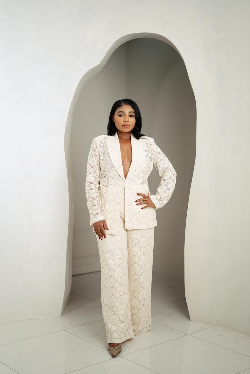 Ivory Lace Power Suit