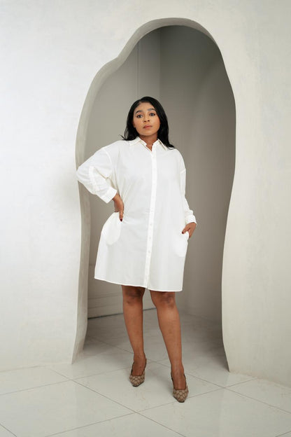 Crisp White Shirt Dress