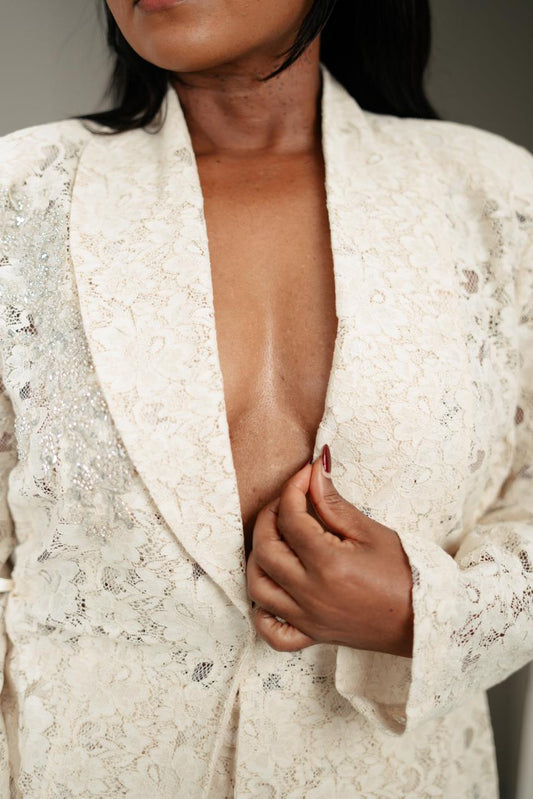 Ivory Lace Blazer